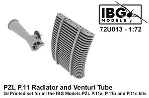 Radiator and Venturi Tube for PZL P.11a and P.11c (Plastic model)