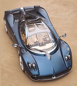 Pagani Utopia Carbon Fiber Blue (with Case) (Diecast Car)