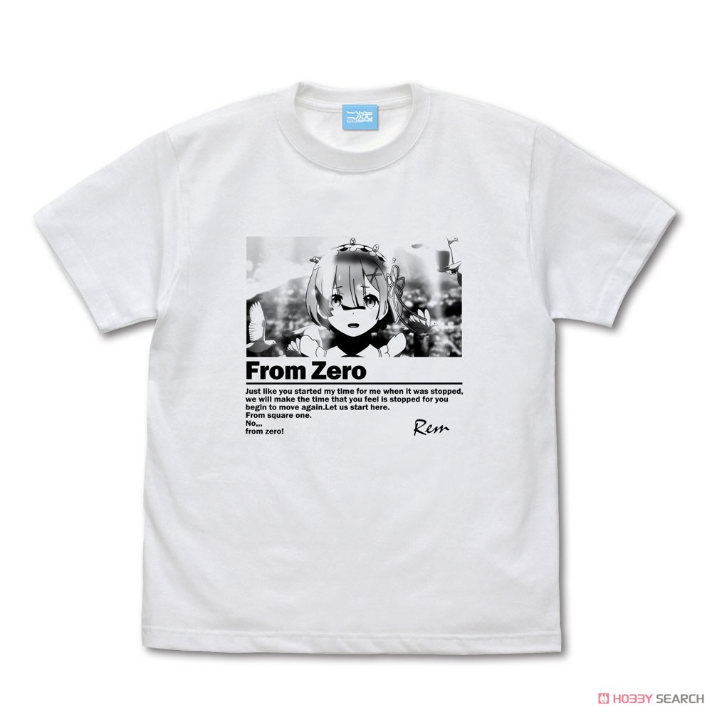 Re:ゼロから始める異世界生活 ゼロから グラフィック Tシャツ WHITE L (キャラクターグッズ) 商品画像1