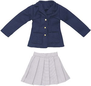 PNXS Blazer & Pleated Skirt Set (Navy x Gray) (Fashion Doll)