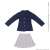 PNXS Blazer & Pleated Skirt Set (Navy x Gray) (Fashion Doll) Item picture1