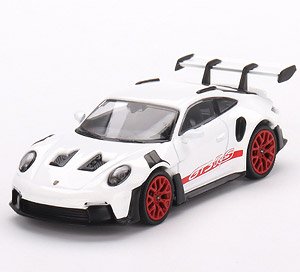 Porsche 911 (992) GT3 White with Pyro Red Accent Package (LHD) (Diecast Car)
