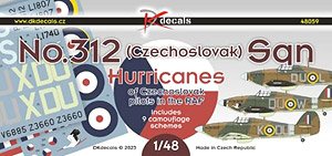 Decal for Hawker Hurricane RAF 312th (Czechoslovakia) Squadron (Decal)