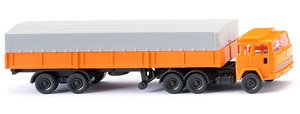 (N) マギルス フラットベッドトラクタートレーラー オレンジ (鉄道模型)