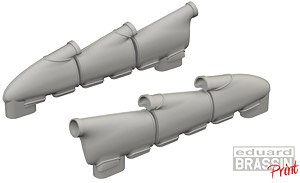 Hurricane Mk.II exhaust rounded PRINT (for Arma Hobby) (Plastic model)