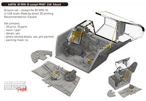 Bf 109G-10 cockpit PRINT (for Eduard) (Plastic model)
