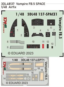 ヴァンパイア FB.5 「スペース」 内装3Dデカール w/エッチングパーツセット (エアフィックス用) (プラモデル)