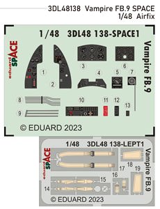 ヴァンパイア FB.9 「スペース」 内装3Dデカール w/エッチングパーツセット (エアフィックス用) (プラモデル)