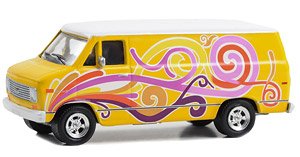 Vannin` - 1976 Chevrolet G20 Custom Van - Yellow with Swirls (ミニカー)