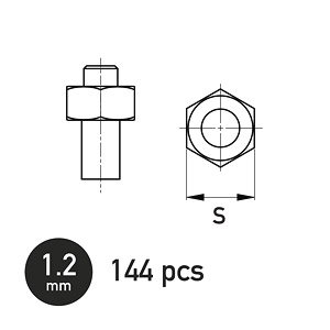 六角ナット 1.2mm (144個入り) (プラモデル)