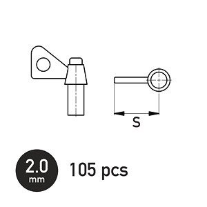 Single Wing Nut 2.0mm (105 Pieces) (Plastic model)