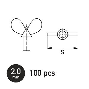 蝶ボルト 2.0mm (100個入り) (プラモデル)