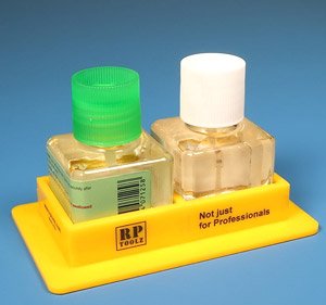 タミヤ角ビン40ml用 プラ製ホルダー 2本用(イエロー) (工具)