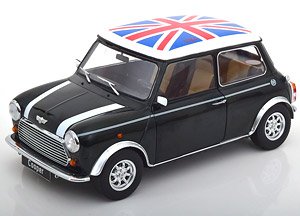 Mini Cooper Union Jack Dark Green Metallic / White LHD (Diecast Car)