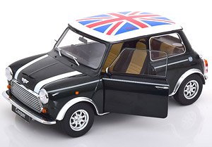 Mini Cooper Union Jack Dark Green Metallic /White RHD (Diecast Car)