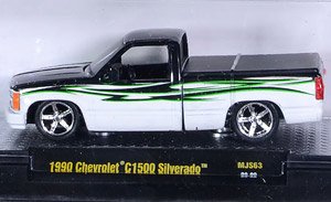 1990 シボレー C1500 シルバラード カスタム ブラック/ホワイト (ミニカー)
