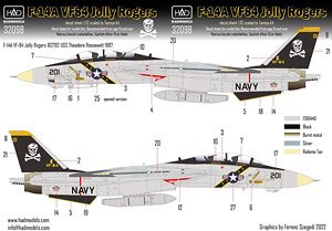 F-14A VF84 Jolly Rogers USS Theodere Roosewelt for Tamiya (Decal)