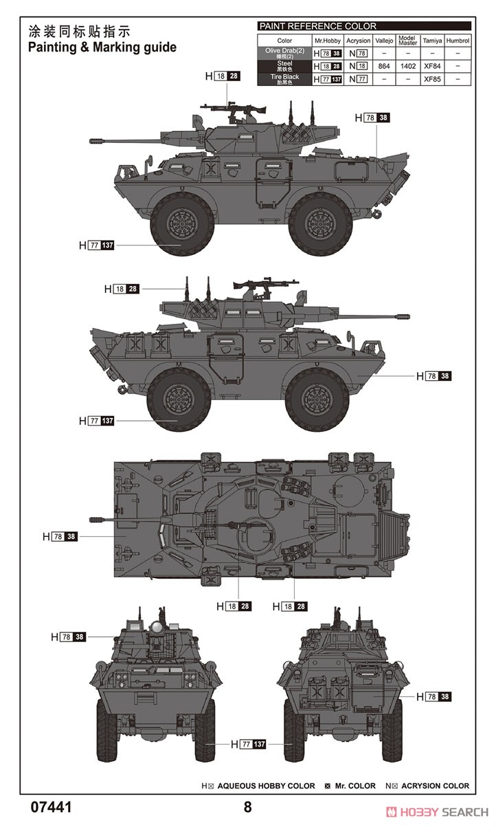 V-150 コマンドウ装甲車 w/20mm機関砲 (プラモデル) 塗装1