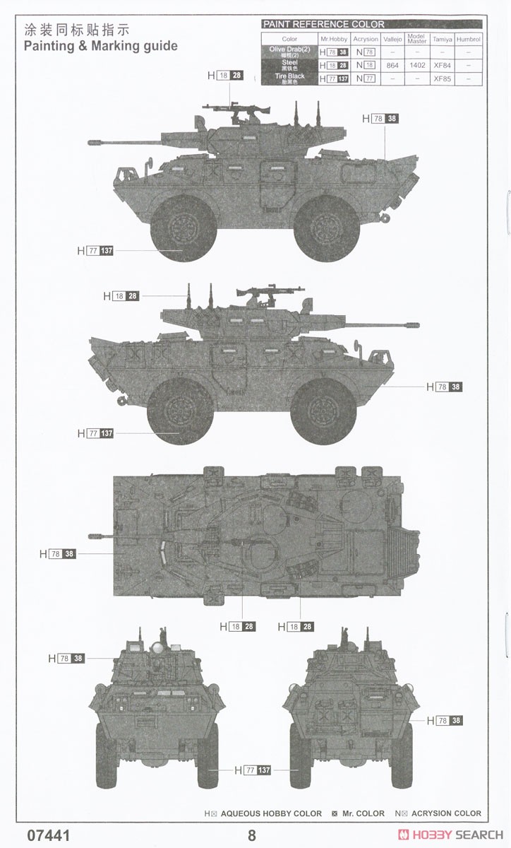 V-150 コマンドウ装甲車 w/20mm機関砲 (プラモデル) 塗装2