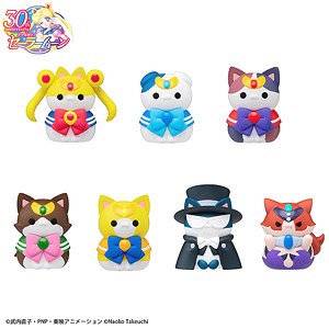 Mega Cat Project Pretty Soldier Sailor Moon Sainyar Moon Tsuki ni Kawatte Oshioki Nya! 2024 Ver. (Set of 8) (PVC Figure)