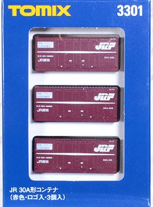 J.R. Container Type 30A (Red, w/Logo, 3 Pieces) (Model Train)