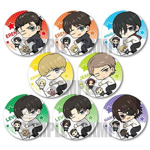 Trading Can Badge Attack on Titan Gyugyutto Good Night Ver. (Set of 8) (Anime Toy)