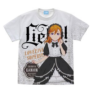 ラブライブ！スーパースター!! 澁谷かのん フルグラフィックTシャツ ロリータファッション WHITE M (キャラクターグッズ)