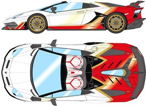 Lamborghini Aventador SVJ Roadster 2020 Ad Personam 2 tone paint パールホワイト / ロッソコンス (ミニカー)