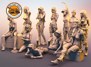Military Girls (Set of 11) (Plastic model)