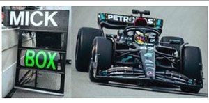 Mercedes-AMG Petronas F1 W14 E Performance No.47 Mercedes-AMG Petronas Formula One Team Spanish GP 2023 Tyre test Mick Schumacher w/Pit Board (Diecast Car)