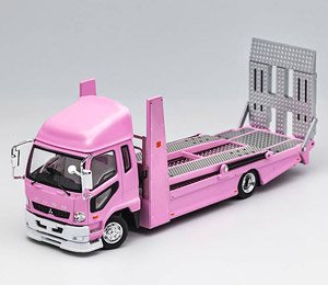 Mitsubishi FUSO Truck Double Decker Car Carrier Pink (Diecast Car)