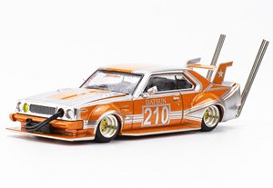 Skyline C210 Kaido Racer Bosozoku Style Orange/Silver (Diecast Car)