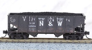 056 44 480 (N) 33` Twin Bay Hopper, Rib Side NW/exVIRGINIAN RD# N&W 125134 NSFT CAR #5 (Model Train)