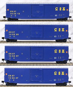 983 00 220 (N) 50ft Box Car CSX(R) 4-Pack (143212, 143225, 143237, 143247) (4-Car Set) (Model Train)