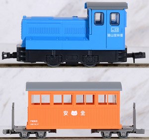 The Railway Collection Narrow Gauge 80 Nekoyama Forest Railway Diesel Locomotive (Blue), Passenger Car Two Car Set D (2-Car Set) (Model Train)