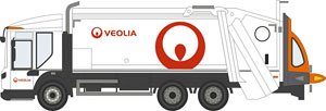 (OO) デニス イーグル オリンパス ゴミ収集車 Veolia (鉄道模型)