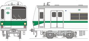 16番(HO) 営団地下鉄/東京メトロ 6000系 1次量産車 6112編成 中間6両Bセット (3,4,5,6,7,8) 完成品 (増結・6両セット) (塗装済み完成品) (鉄道模型)