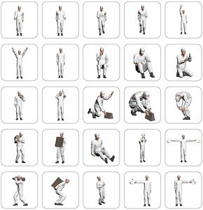IJN Aviation Mechanic Precision 3D Printed Model (Set of 100) (Plastic model)