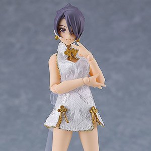 figma 女性body(ミカ) with ミニスカートチャイナワンピコーデ(ホワイト) (フィギュア)