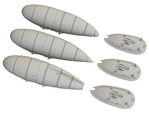 Bf109K external fuel tanks (3 types, 1Piece Each) (for Eduard) (Plastic model)