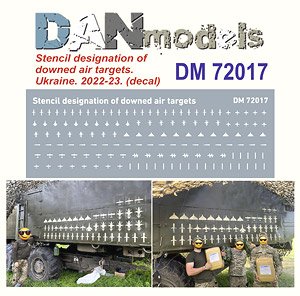 Stensil Designation of Downed Air Targets. Ukraine (Plastic model)