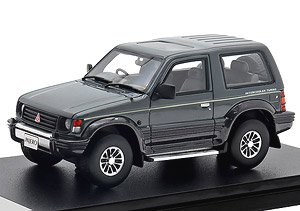MITSUBISHI PAJERO METALTOP WIDE XR-II (1991) Baikal Gray / Majolica Black (Diecast Car)