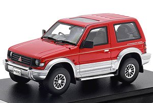 MITSUBISHI PAJERO METALTOP WIDE XR-II (1991) Venus Red / Grace Silver (Diecast Car)