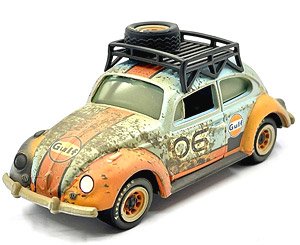 1970 Volkswagen Beetle Gulf Weathered with Rack Blue / Orange (Weathered) (Diecast Car)