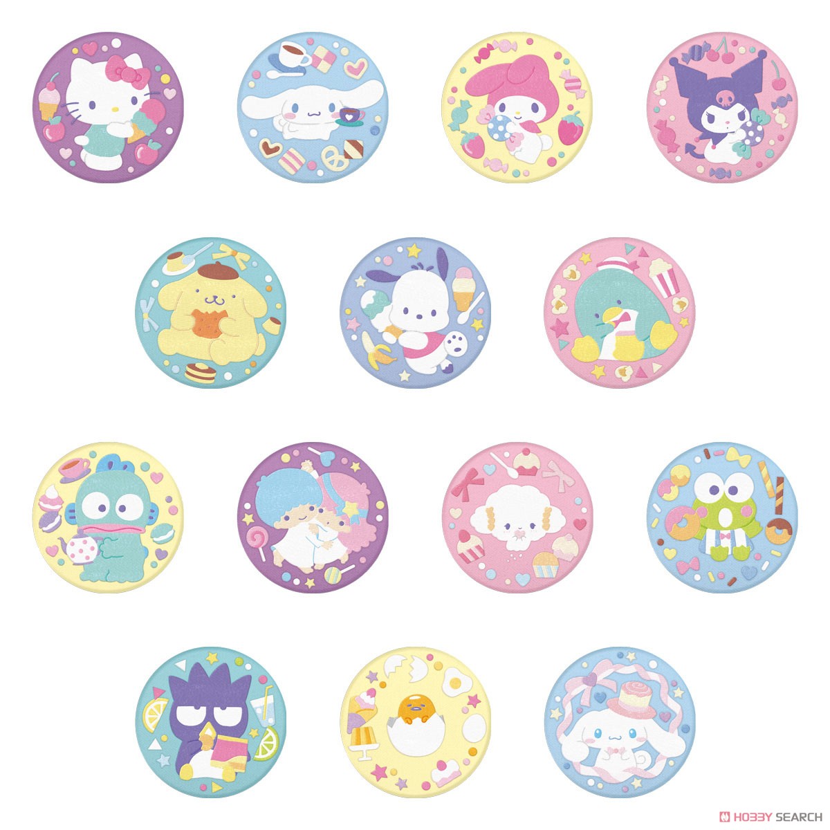 サンリオキャラクターズ 刺繡缶バッジビスケット2 (12個セット) (食玩) 商品画像1