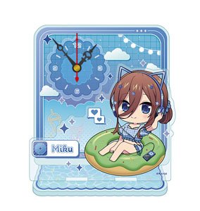 The Quintessential Quintuplets 3 Puchichoko Mini Acrylic Table Clock [Miku Nakano] Vacation Ver. (Anime Toy)