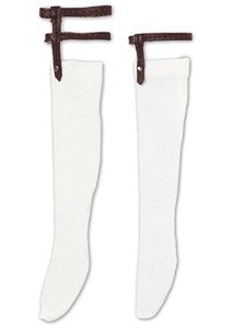 PNXS Asymmetric Sock Garters (Dark Brown x White) (Fashion Doll)