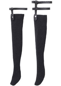 PNXS Asymmetric Sock Garters (Black x Black) (Fashion Doll)