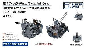 IJN Type5 40mm Twin AA Gun (Plastic model)