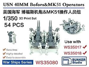 USN 40mm Bofors & Mk51 Operators (Plastic model)